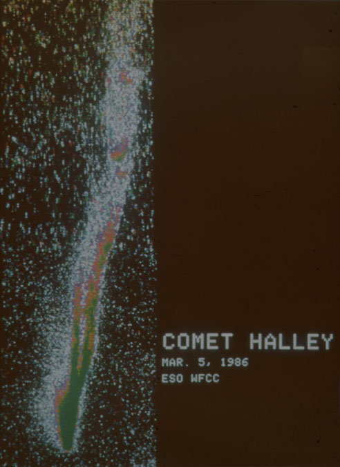 Halley, 5 Mar 1986, False Colour, ESO
